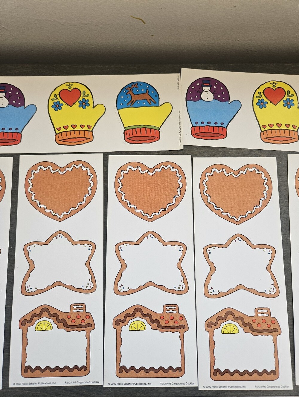 Vintage Frank Schaffer  Ginger Bread Cookie And Mitten Stickers Name Tag Sticker - Picture 3 of 6